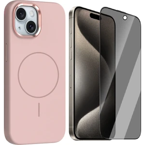 iPhone 14 Kılıf M-Safe Şarj Özellikli Metal Kamera Çerçeveli Zore Edi Silikon Kapak + Hayalet Ekran Koruyucu