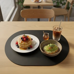 2 Adet Deri Amerikan Servis Supla Oval