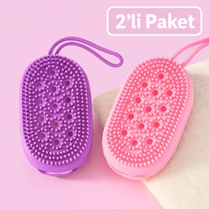 Sabun Hazneli Silikon Banyo Kesesi ve Masaj Lifi  Köpük Üreten Silikon Duş Kesesi – Masaj Etkili Banyo Süngeri  Sabun Bölmeli Silikon Banyo Süngeri – Cilt Temizleyici Masaj Fırçası