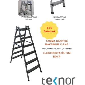 Çift Taraflı Dayanıklı Metal Basamaklı Merdiven