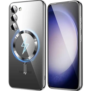 Samsung Galaxy A55 Için Magsafe ile Uyumlu Kılıf Kamera Lensli Korumalı Şeffaf Silikon Kapak