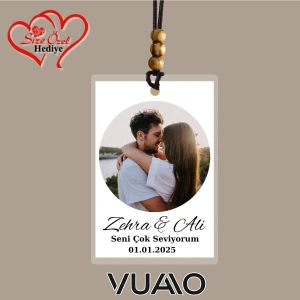 Kişiye Özel Fotoğraflı ve Isimli Araba Süsü - Araba Dikiz Aynası Süsü - Size Özel Hediye