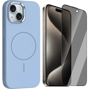 iPhone 14 Kılıf M-Safe Şarj Özellikli Metal Kamera Çerçeveli Zore Edi Silikon Kapak + Hayalet Ekran Koruyucu