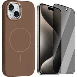 iPhone 14 Kılıf M-Safe Şarj Özellikli Metal Kamera Çerçeveli Zore Edi Silikon Kapak + Hayalet Ekran Koruyucu