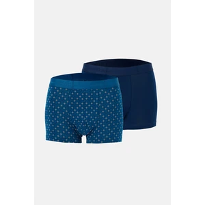 Lacivert 5210 2'li Desenli Pamuk Boxer