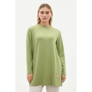 Kristal Bisiklet Yaka Armalı Uzun Tunik