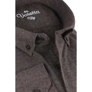 Büyük Beden Erkek Kahverengi Kışlık Yünlü Oduncu Gömlek – Cepli Geniş Kesim Flanel Model