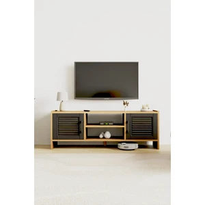 Molde Retro Tv Sehpası Mdf Membran Kapaklı Raflı Tv Ünitesi Televizyon Sehpası