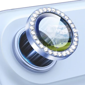 iPhone 17 Air Kılıf Parlak Taşlı Kamera Koruma Renkli Lens Koruyucu Temperli Cam