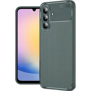 Samsung Galaxy S25 Fe Uyumlu Kılıf Negro Karbon Görünümlü Silikon Koyu Yeşil