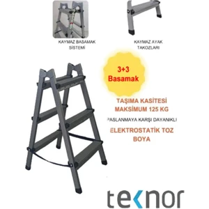 Çift Taraflı Dayanıklı Metal Basamaklı Merdiven