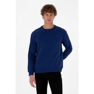 U.S. Polo Assn. Erkek Comfort Fit Bisiklet Yaka Şardonlu İndigo Basic Sweatshirt 50313757-VR028