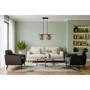 Hak Dekor Edel 2'li Siyah Bal Cam Avize