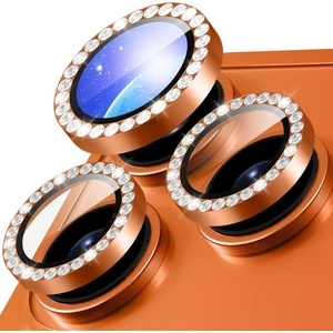 iPhone 17 Pro / 17 Pro Max Kılıf Parlak Taşlı Kamera Koruma Renkli Lens Koruyucu Temperli Cam