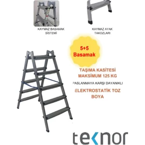 Çift Taraflı Dayanıklı Metal Basamaklı Merdiven