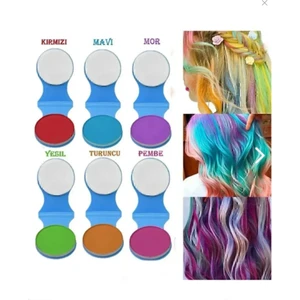 Saç Tebeşiri 6'lı Set Saç Renklendirici Tebeşir Saç Boyama Tebeşiri