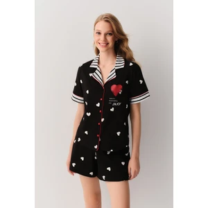Enjoy Gömlek Yaka Şort Pijama Takımı