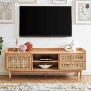 Solé Rattan Tv Ünitesi Masif Ahşap