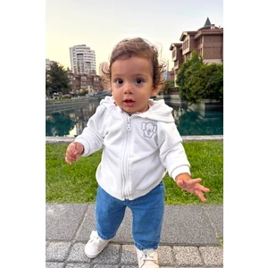Bebek/çocuk Nakış Detaylı Fermuarlı Sweatshirt