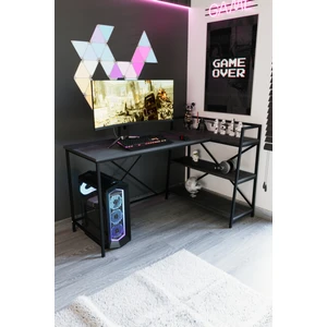 Siyah Oyuncu Masası, Çift Yön Kullanıma Uygun, Bilgisayar Masası, Gamer Masası, Gaming Masa, L Masa
