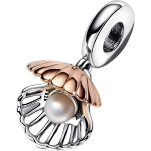 925 Ayar Gümüş Çift Renkli Incili Istiridye Charm