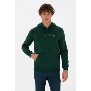 U.S. Polo Assn. Erkek Regular Fit Kapüşonlu Şardonlu Koyu Yeşil Basic Sweatshirt 50315582-VR079