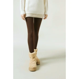 Mikro Termal Cotton Acı Kahve Rengi Kadın Kaçmaz Külotlu Çorap