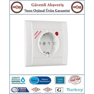 Akım Şok Korumalı Sıva Altı Priz - Orjinal Ürün