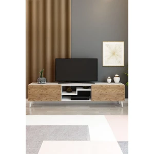 Model Z 150 cm Tv Ünitesi – Dekoratif Raflı Televizyon Ünitesi Iki Kapaklı Modern Tv Sehpası | Televizyon Konsolu