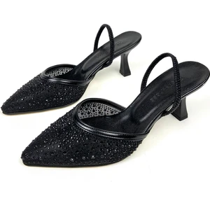 Transparan Taşlı 6cm Ince Topuklu Ayakkabı 1600