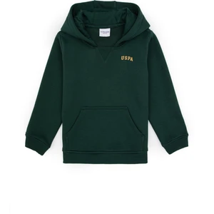 U.S. Polo Assn. Erkek Çocuk Koyu Yeşil Basic Kapüşonlu Sweatshirt 50313808-VR079