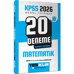 Yediiklim Yayınları Kpss 2026 Genel Yetenek Matematik Tamamı Çözümlü 20 Deneme