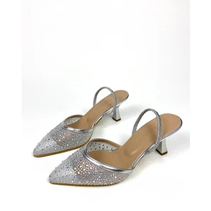 Transparan Taşlı 6cm Ince Topuklu Ayakkabı 1600