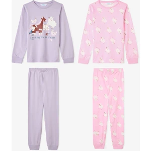 Kız Çocuk Yoyo Oyun Desenli Pamuklu 2'li Pijama Takımı