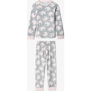 Gri Kız Çocuk Ayı Desenli Pijama Takımı