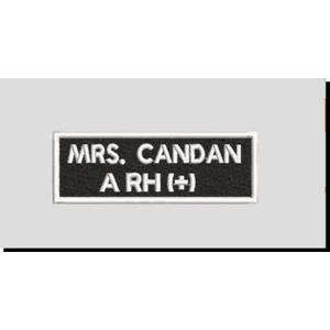 Cırt Bantlı Isim Soyisim ve Kan Grubu Yazılır Isimlik Nakış Işleme Arma Patch Peç 11×3.5 cm