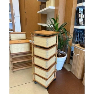 Ahşap Kare Sebzelik 5 Katlı Yana Açılır Patates Soğan Tekerlekli Sebzelik