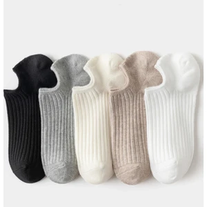 5' Çift Kadın Soft Renkli Görünmez Likralı ve Pamuklu Patik,babet Çorap