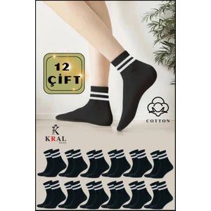 Lüx Kral Kral Çizgili Patik Çorap Pamuklu Terletmez 12 Çift Yaz Sezonu İçin Rahat Kullanım