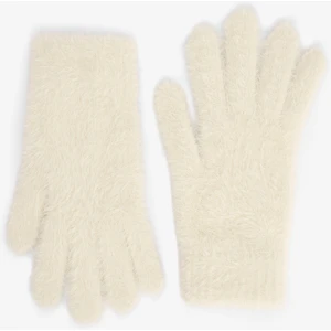 Ekru Flora Yumuşak Dokulu Eldiven