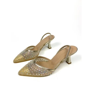 Transparan Taşlı 6cm Ince Topuklu Ayakkabı 1600