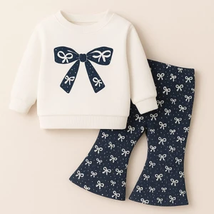 Kız Çocuk Ispanyol Paça Pantolon ve Sweat Takım