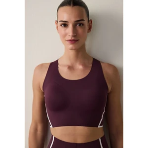 Bordo Orta Destekli Contrast Bonding Spor Sütyeni