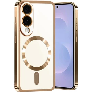 Samsung Galaxy S25 Edge Için Magsafe ile Uyumlu Kılıf Kamera Lensli Korumalı Şeffaf Silikon Kapak