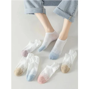 5' Çift Kadın Soft Renkli Görünmez Likralı ve Pamuklu Patik,babet Çorap