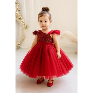 Kız Çocuk Abiye Elbise Tül Prenses Model Doğum Günü Parti Elbisesi