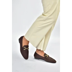 V780161202 Kahverengi Süet Günlük Kadın Ayakkabı