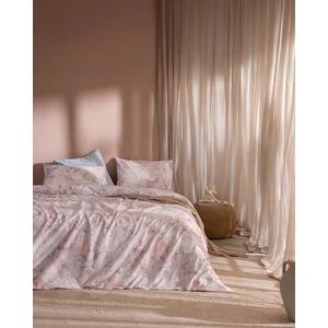 Madame Coco Perline Tek Kişilik %100 Pamuk Ranforce Baskılı Nevresim Takımı - Pudra