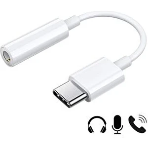 Srknx Çalıştır Mikrofonlu Type-C To Aux 3.5mm Kulaklık Jak Dönüştürücü Yüksek Kaliteli M