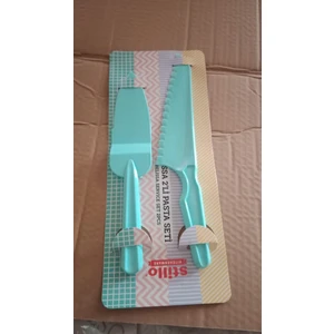 Cengiz Çeyiz Stillo Plastik Pasta ve Kek Sunum Seti Spatula ve Pasta Bıçağı 2001
